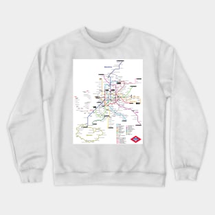 Madrid subway map Crewneck Sweatshirt